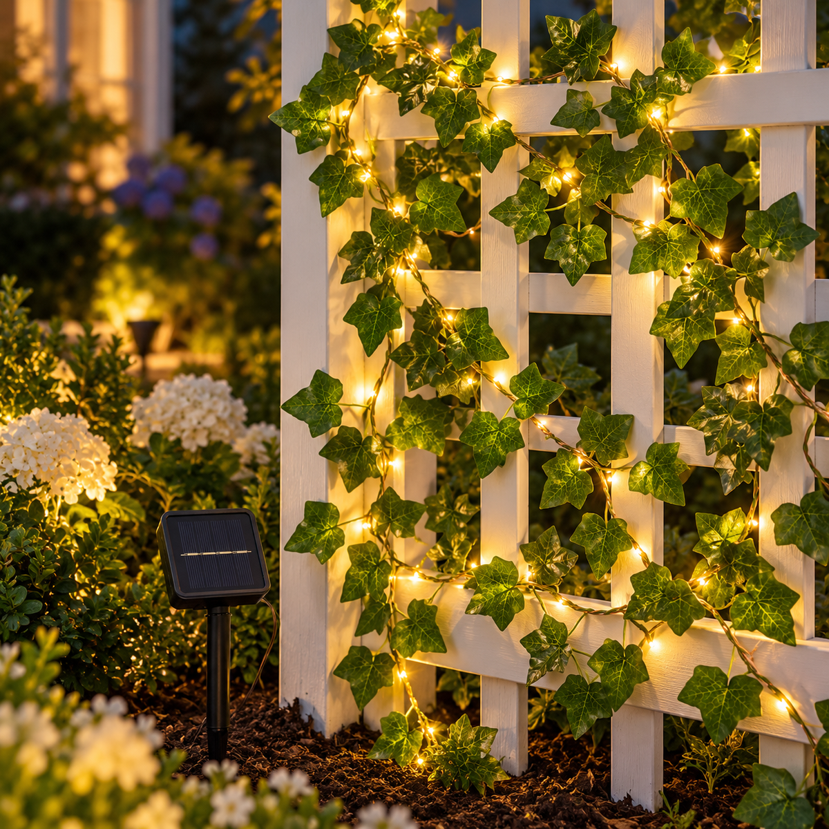 6ft 50 LED Solar Vine String Lights Fence