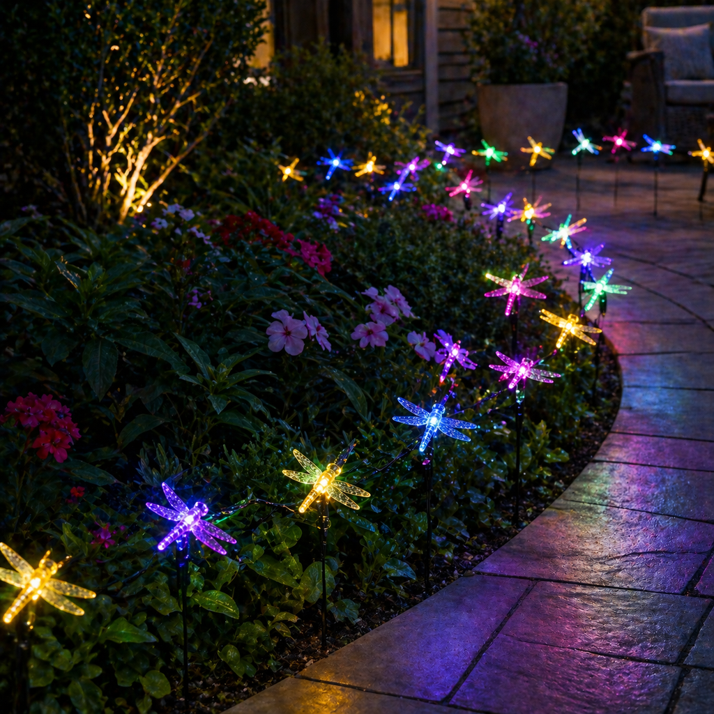 Solar Dragonfly Fairy Lights Outdoor Garden