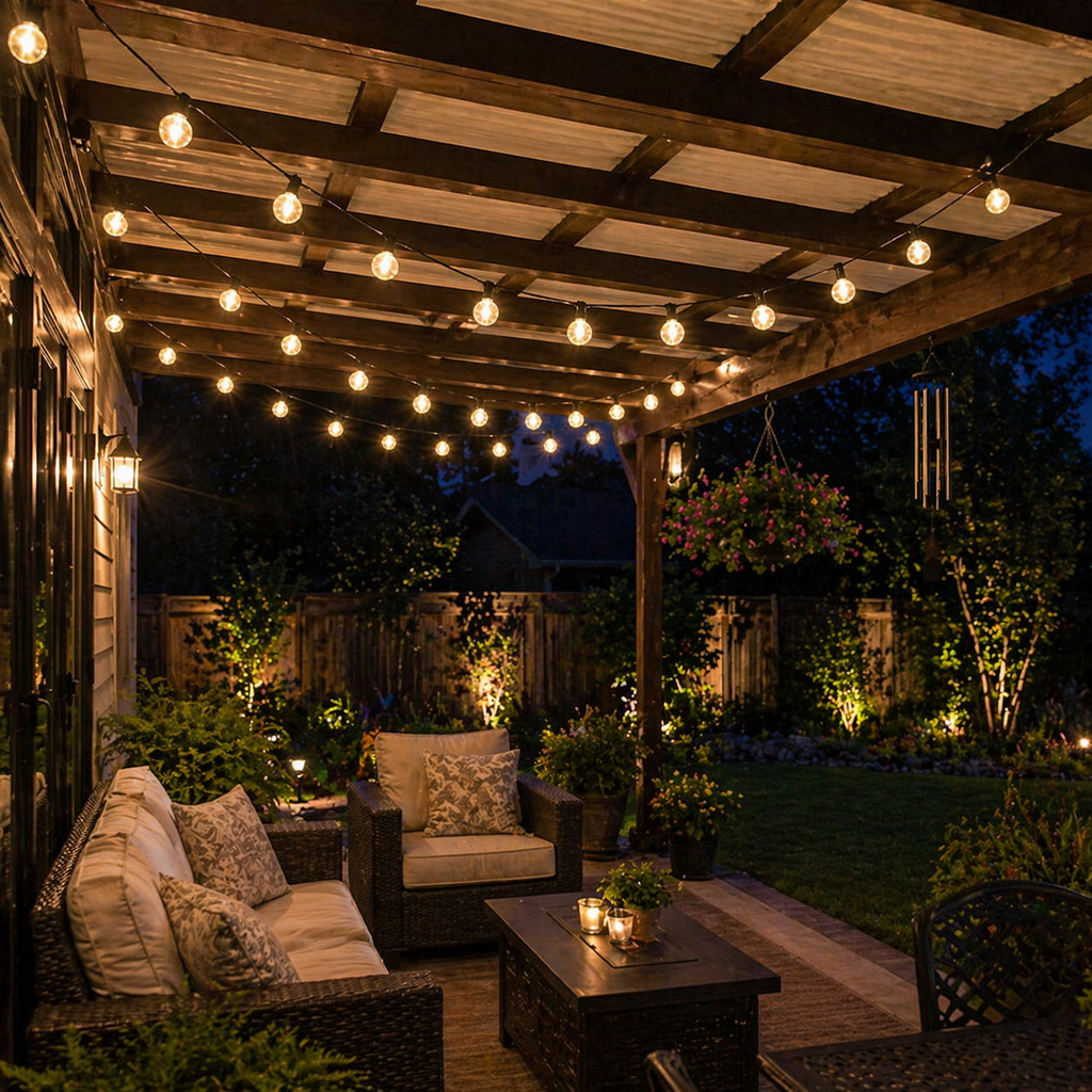 Solar Globe String Lights Outdoor Patio
