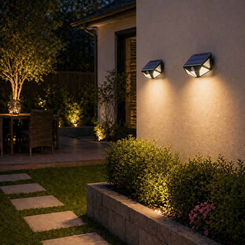 Solar Motion Sensor Light 100 LED garden