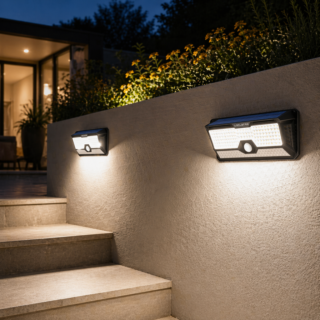 Solar Motion Sensor Light 180 LED 2 pack